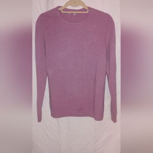L.L. Bean Lavender 100% Cashmere Sweater Winter Natural